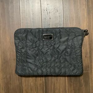 Marc by Marc Jacobs Black Embossed Padded Zip Laptop Sleeve Bag Case